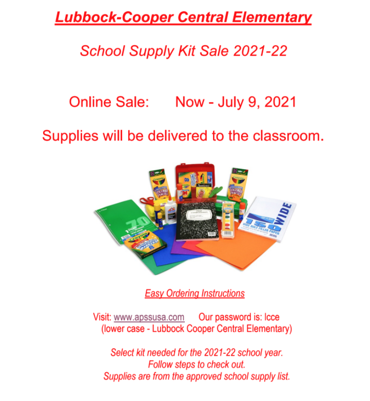 school supply flyer
